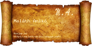 Meláth Anikó névjegykártya